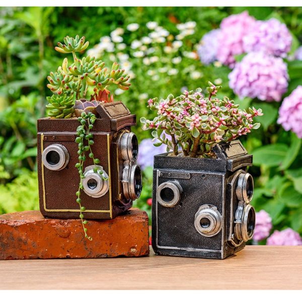 Retro Camera Succulent Pot